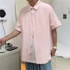 Camisa Nova Simples e Moderna de Estilo Chinês de Manga Curta para Homens no Verão Fina Tendência Marca Livre Popular Elegante