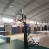 Suporte de Basquete Enterrado para Exterior Tubo Quadrado Suporte de Basquete Enterrado para Interior Jogo Juvenil Estrutura de Suporte de Basquete Elevatória Manual
