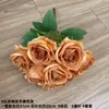 Ramo Artificial de Rosas de Múltiples Cabezas, Flores Falsas de Comercio Exterior, Ramo de Mano para Bodas, Sala de Estar, Decoración de Mesa de Comedor, Arreglo Floral