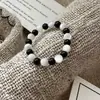Design de Nicho Anel de Cordão Elástico com Contas de Concha Estilo Coreano Moda Anel de Dedo Individual Venda por Atacado