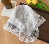 Faixa de Cabeça de Renda Branca, Turbante, Lenço Francês Triangular de Peça Única, Lenço Quadrado, Acessório de Cabelo Estilo Pastoral para Mulheres