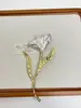 Broche de Flor de Hoja de Metal Retro Elegante Oversize Pin de Corsage de Industria Pesada Accesorios de Diseño de Nicho para Mujeres