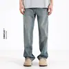 Calça Jeans Ceecuz Lavada Reta Estilo Americano Masculina Cleanfit Primavera Cor Clara Calça Longa Casual com Pernas Largas
