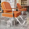 Silla de Salón Reclinable con Altura Ajustable para Cortes de Cabello, Giratoria y Adecuada para Teñido de Cabello, Hecha de Acero Inoxidable