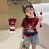 Ropa para Niños Zhe Li Camiseta para Niñas Manga Corta Verano Estilo Delgado 2026 Dibujos Animados Casual Ropa para Niños Clase a Top para Bebé Ropa de Verano