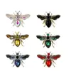 Broche de abeja vintage incrustado con diamantes, broche de aleación con forma de insecto, accesorio de pin decorativo para chaqueta de traje, transfronterizo
