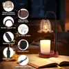 Lámpara de Cera Aromática sin Llama de Lirio del Valle Transfronteriza, Lámpara de Vela Temporizada, Lámpara Regulable para Derretir Velas, Lámpara de Mesa para Ambiente de Dormitorio, Madera de Bambú