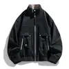 26 primavera y otoño nueva chaqueta para hombre exterior holgada talla grande simple moda transfronteriza manga larga cuello alto abrigo para hombre