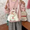 Bolso de Muñeca de Dibujos Animados de Diseño de Nicho Tendencia de Moda Invierno 2026 Bolso Redondo Pequeño Simple Cruzado Estilo Girly Bolso de Felpa