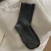Calcetines de Lana para Mujer en Otoño e Invierno, Forrados de Felpa y Engrosados, Color Sólido de Cachemir de Aguja Fina con Zapatos Boken, Calcetines de Invierno de Media Pantorrilla