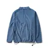 Sudadera con cremallera a mitad de camino, de manga larga, forro polar, para senderismo al aire libre, ligera, unisex, estilo 13587