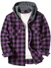 Camisa con Capucha a Cuadros Rojos y Negros de Nuevo Estilo Transfronterizo Primavera y Otoño 2026 para Hombre, Camisa Exterior Casual de Moda Holgada
