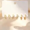 Novedades de Verano: Delicados Pendientes de Circonita Microincrustada, Juego de Tres Pares, Frescos y Dulces, Pendientes Versátiles y Elegantes con Circonita Microincrustada