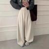 ¡Artículos de Alta Calidad de las Trece Líneas! Pantalones Casuales Rectos Gruesos de Cachemira Forrados de Polar Otoño e Invierno 2025 para Mujer