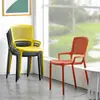 Silla nórdica de plástico con respaldo, moderna y sencilla, para el hogar, económica, informal, para exteriores, gruesa, para comedor de adultos.