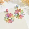 Brincos de Flor de Ráfia Tecidos à Mão Quente Vendidos no Temu Brincos de Design de Nicho Brincos Doces Boêmios