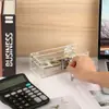 Caja de Almacenamiento de Efectivo de Acrílico, Caja Transparente con Candado para Exhibición de Monedas, Caja Pequeña para Almacenamiento de Billetes y Monedas