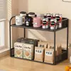 Estante de Almacenamiento de Escritorio Mesa de Comedor Encimera Exhibidor de Bocadillos Vasos de Agua Organizador Multifuncional de Capas Caja de Almacenamiento para Bolsitas de Té