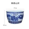 Tanque grande de cerámica de porcelana azul y blanco para plantar árboles, nenúfares y flores de loto, así como para criar tortugas y peces dorados, de pie