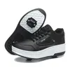 Nuevos Zapatos con Ruedas Dobles para Niños y Niñas, Tenis de Patinaje de Velocidad para Adultos, Patines Desmontables para Niños