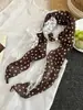 Bufanda de tela de encaje con lunares y perlas estilo coreano para mujer, moda de nicho con un toque de alta gama, accesorio de diseño pastoral