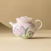 Tetera Pequeña Tallada Clavel Granada Pintada a Mano de Fábrica Cerámica China Set de Té Kung Fu Tetera Individual para una Persona