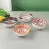 Plato Hondo de Cerámica Estilo Bohemio Bajo Esmalte Hogareño para Hot Pot Tazón de Condimentos Plato para Vinagre de Empanadillas Tazón de Condimentos para Salsa de Soja