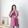 Conjunto de top de manga corta de verano para mujeres embarazadas versión larga coreana de ropa de maternidad holgada moda algodón camiseta para mamá caliente