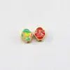 Accesorios DIY de Esmalte Perforado Doble Cara Animales del Zodiaco Doce, Pulsera de Tres Piezas con Hilo Rojo Accesorios del Zodiaco con Cuentas