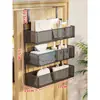 Estante de almacenamiento para colgar en la puerta con ganchos, estante de almacenamiento multicapa para detrás de la puerta del dormitorio, cesta de almacenamiento colgante sin taladro para detrás de la puerta de entrada, tipo oculto