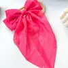 Pinza para el pelo con lazo de satén popular transfronterizo, pinza de resorte grande, color sólido, para la parte posterior de la cabeza, accesorios para el cabello para mujer