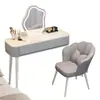 Tocador tipo crema para dormitorio, tocador simple para maquillaje, tocador moderno de lujo ligero, tocador tipo nube estilo princesa