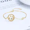 Pulsera de Plata de Ley 925 con los Doce Signos del Zodíaco para Mujer, Estilo Coreano Estilo Ins, Colgante Redondo de Moneda de Alta Gama, Nácar Blanco, Joyería de Amistad