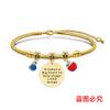 Pulsera Europea y Americana Transfronteriza Acero Inoxidable Pulsera Hueso de Serpiente Día del Maestro Manzana Conmemorativa Regalo Festivo Grabado Pulsera de Acero de Titanio