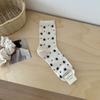 Calcetines de mujer de malla con lazo y encaje de pelo medio, calcetines finos de primavera y verano con flores de cerezo y frutas, calcetines apilados de moda