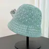 Chapéu de pescador casual versátil fino respirável retrô de verão chapéu balde de malha oca estilo japonês para mulheres