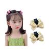 Pinza Pequeña de Pinza para Cabello de Princesa Infantil Doble Cara con Lazo Accesorios para el Cabello Adorno para la Cabeza de Niñas Pasador para el Cabello Pinza para Flequillo Infantil