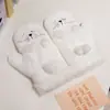 Sello Guantes de Invierno Cálidos Tricolor Guantes de Ciclismo Rosa Gris Blanco Guantes de Sello