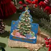 Cartão de Boas Festas Árvore de Natal com Relevo Dourado, Floricultura, Confeitaria, Comércio Exterior, Entrega de Presentes, Cartão Pequeno, Fabricante, Atacado, Cartão de Mensagem.