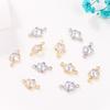 Colgante pequeño con incrustaciones de circonita y garra geométrica colgante, pendientes hechos a mano, collar, tocado, accesorios de joyería al por mayor