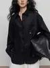 Camisa feminina de linho 100% para outono com bordado, estilo old money, para usar em camadas, relaxada, de alta qualidade, top casual