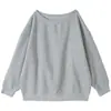 Sudadera de Hombro Descubierto para Mujer Primavera y Otoño 2025 Nuevo Estilo Coreano Holgada y Relajada Estilo Perezoso Top Casual de un Hombro