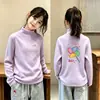 Camiseta de Manga Larga para Niños Otoño Invierno Niñas Capa Base Térmica de Forro Polar Estilo Coreano Cálido Top para Bebé Ropa Nueva para Niños