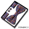Conjunto de 3 Peças Gravata Borboleta Lenço de Bolso Masculino Caixa de Presente Decoração de Camisa para Casamento Banquete Gravata Borboleta Flor de Gravata Fabricante