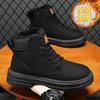 Botas Martin para hombre, botas altas de trabajo de invierno cálidas con forro polar, botas cortas de estilo británico, botas impermeables de estilo coreano, zapatos de moda para hombre
