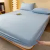 Gorro de Cama Color Sólido Estilo Ins de una Pieza de Algodón Lavado Cubierta para Gorro de Cama Dormitorio de Estudiante Cubierta Antipolvo Simmons Cubierta Protectora para Colchón