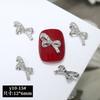 Accesorios para decoración de uñas con lazo lateral de circonita plateada, libro rojo pequeño, luz de lujo, armadura, decoración, taladro de pila, accesorios para uñas