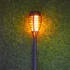 Luz de Llama para Panel Solar Transfronteriza Luz de Paisaje para Patio Exterior Jardín Luz de Antorcha LED Insertada en el Suelo Césped