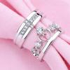 Jiahui nova moda anel de casal coroa feminina anel par Príncipe e Princesa anel de prata de proposta masculino e feminino atacado