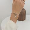Boêmio Elegante Simples Moda Personalizado Aço Titânio Banhado Ouro 18K Longo Letra da Marca Corrente Larga Pulseira Feminina